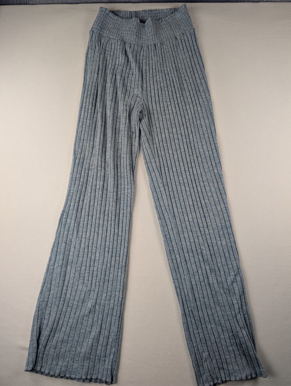 Z Supply Blue Ribbed Wide Leg Lounge Pants Size Large